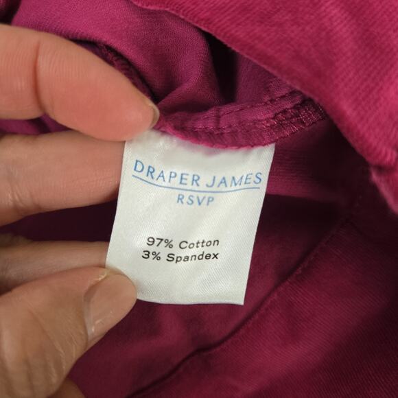 Draper James RSVP Corduroy Shirt Dress Sz Large Fuchsia Belted - Picture 7 of 11